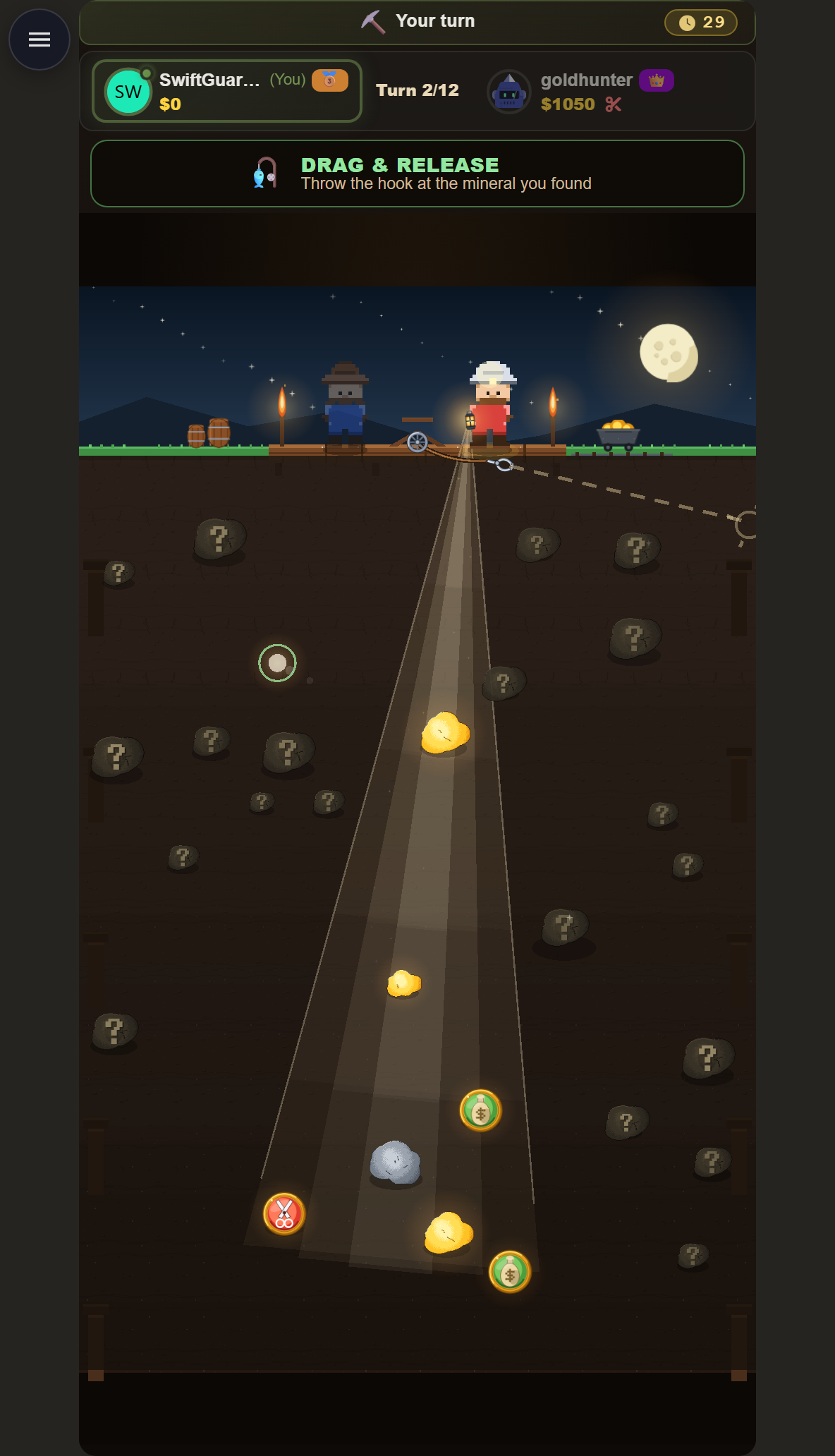 Quick games for a break — grabbing gold and gems with the claw in Gold Miner