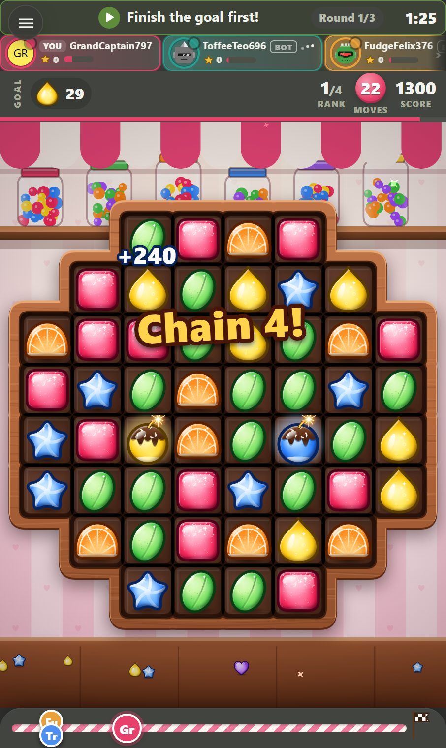Special sweets waiting on a Sugar Duel board